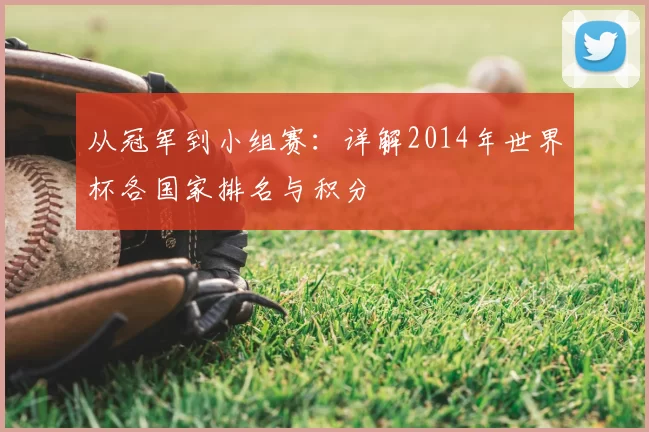 从冠军到小组赛:详解2014年世界杯各国家排名与积分